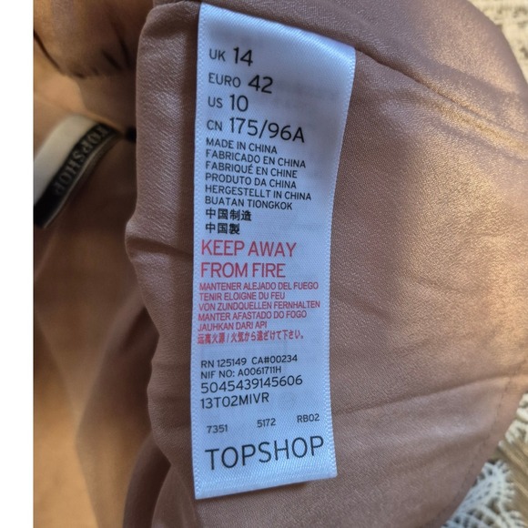 Topshop Womens Lace Peplum Tank Top Sleeveless Ivory Deep V Neck Size US 10 - Picture 3 of 3